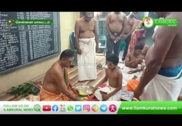 வில்லிவாக்கம் சிட்கோ நகர் காமாட்சி அம்மன் கோயிலில் விஸ்வகர்மா சமூகத்தினர் பூணூல் அணியும் நிகழ்ச்சி.